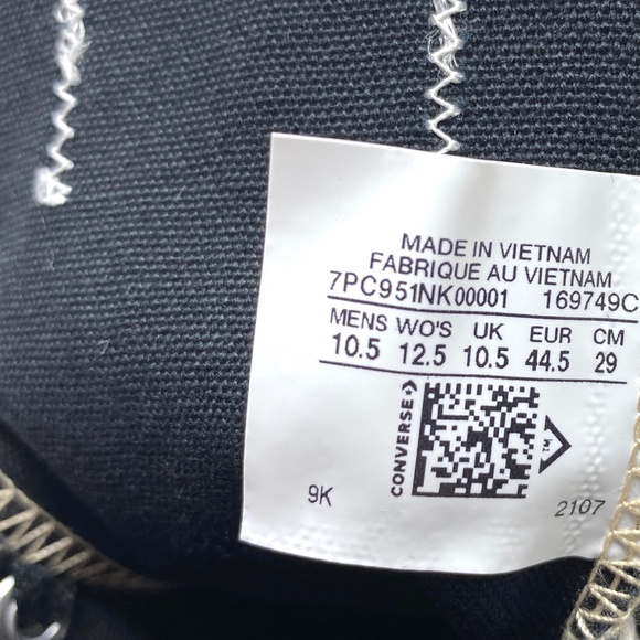 Converse Chuck Taylor OX Low Top White Canvas "R" Sneakers Men Custom 169749C-R - Picture 12 of 13